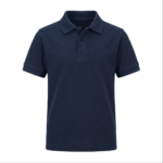 Polo enfant AYLAL pique coton, bleu marine, produit sans texte ni logo
